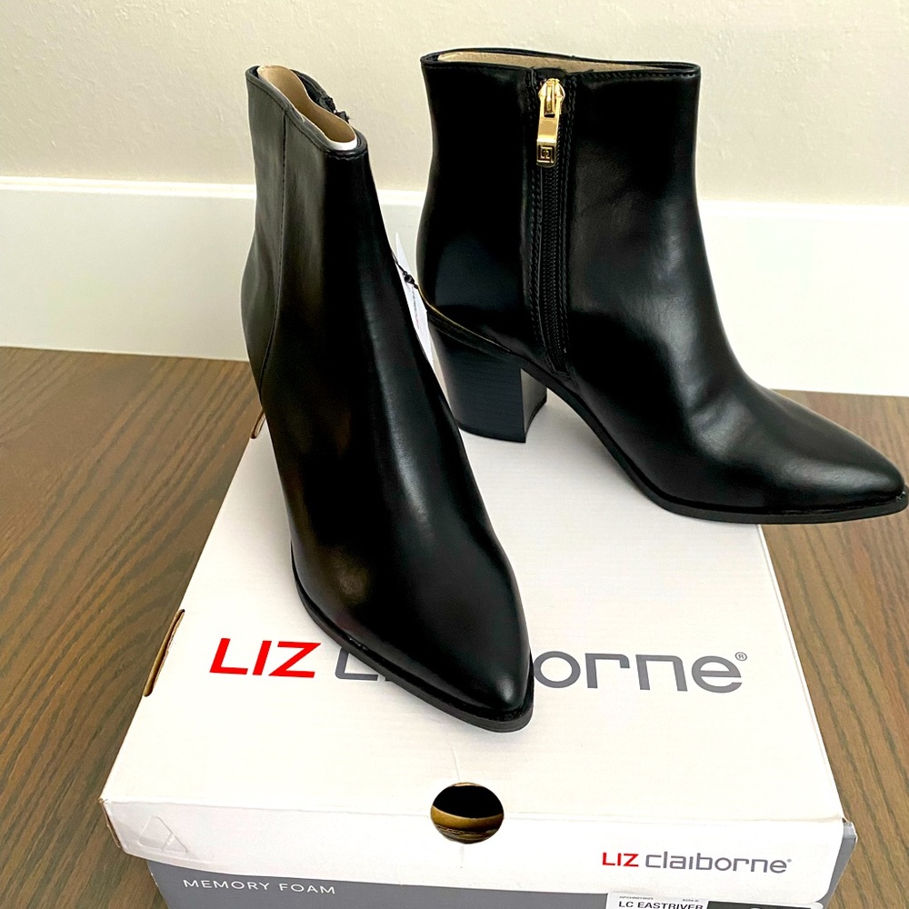 NEW Liz Claiborne black booties. NWT Size 6